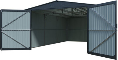 Fashionwu 20ftx13ft Outdoor Storage Shed, Utility Tool Shed Storage House With 2 Lockable Doors & 4 Vents, Multifunctional Metal Storage Shed For Garden Backyar