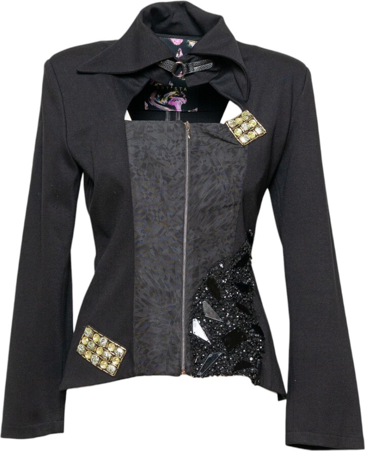 Artista Black Doris Embellished Tailored Jacket