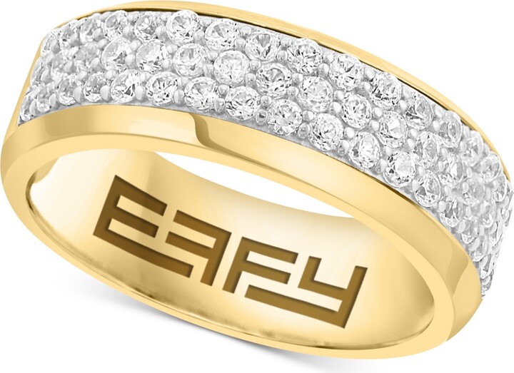 Effy Men's Zircon Pave Band (1-3/4 ct. t.w.) in Gold-Plated Sterling Silver