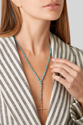Diane Kordas 18-karat Rose Gold, Turquoise And Diamond Necklace