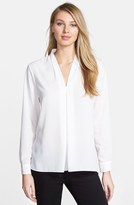 Thumbnail for your product : Vince Camuto Pleat Front V-Neck Blouse