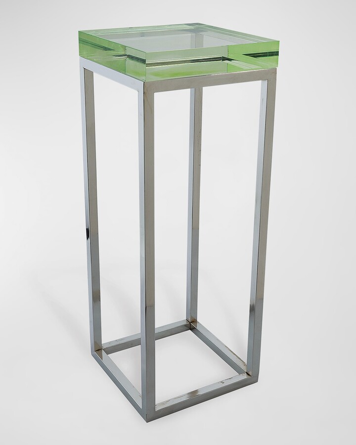 Port 68 Drake Acrylic & Polished Nickel Accent Table