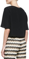 Thumbnail for your product : Trina Turk Khloe Silk Round-Neck Top, Black