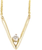 Thumbnail for your product : Wwake Diamond Triangle Necklace
