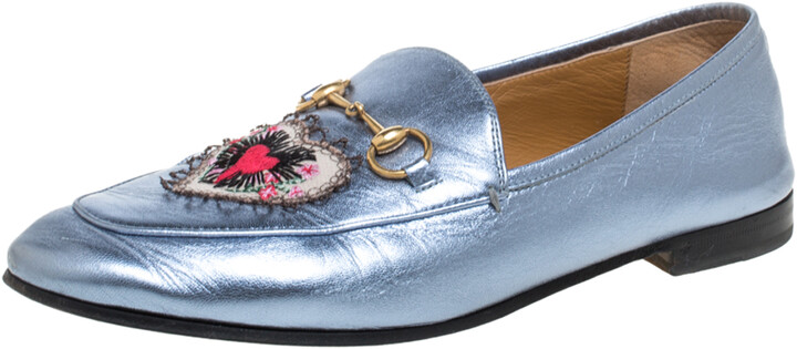 gucci metallic loafers