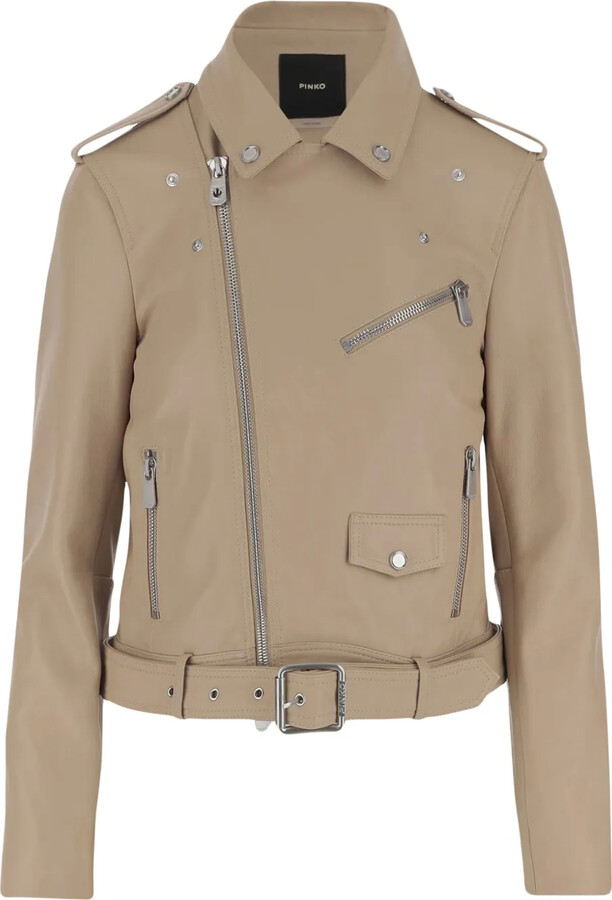Pinko Leather Biker Jacket
