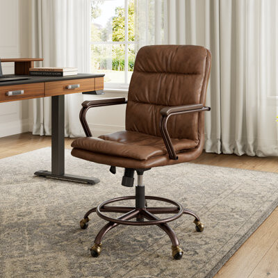 Latitude Run Vintage Brown Faux Leather Task Chair