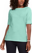 Thumbnail for your product : Karen Scott Petite Cotton Elbow-Sleeve T-Shirt, Created for Macy's