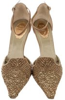 Thumbnail for your product : Rene Caovilla Beaded Satin Pumps