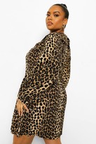 Thumbnail for your product : boohoo Plus Leopard Collar Shift Dress