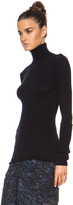 Thumbnail for your product : Enza Costa Cashmere Cuffed Turtleneck Cotton-Blend Sweater in Black
