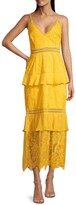 Thumbnail for your product : Aidan by Aidan Mattox Embroidered & Lace Midi Dress