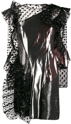 Alberta Ferretti Metallic Polka-Dot Print Dress