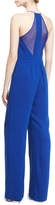 Thumbnail for your product : Halston Sleeveless Faux-Wrap Stretch Crepe Jumpsuit