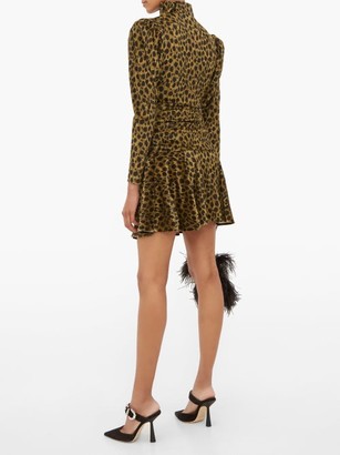 ATTICO Leopard-print Velvet Mini Dress - Leopard