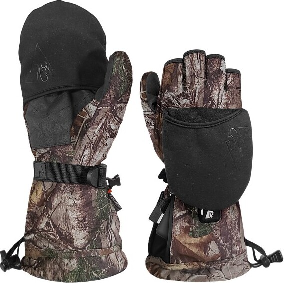 Women's ActionHeat 5V Battery Flip Mittens S/M Real Tree Camo