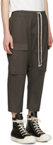Thumbnail for your product : Rick Owens Grey Cropped Drawstring Cargo Trousers