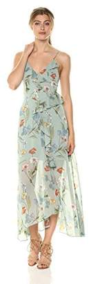 ASTR the Label Women's Sienna Ruffle Sheer Overlay Floral Maxi Dress