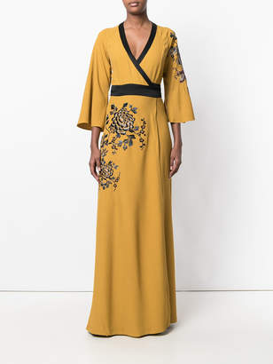 Amen embroidered wrap dress
