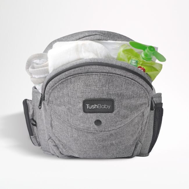 Crate & Barrel Tushbaby Grey Hip Seat Baby Carrier