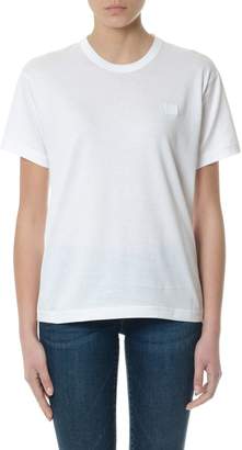 Acne Studios White Nash Optic Face T-shirt In Cotton