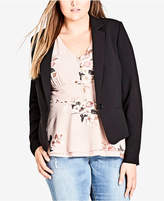 Thumbnail for your product : City Chic Trendy Plus Size Lace-Inset Blazer