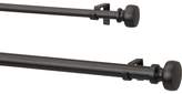 Thumbnail for your product : Crate & Barrel Rorke Black 1.25"dia.x120"170" Curtain Rod Set