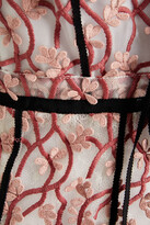 Thumbnail for your product : Giambattista Valli Lace-trimmed embroidered tulle midi dress