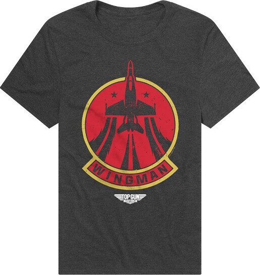 Top Gun Men'sTopGunWingmanLogoT-ShirtCharcoalSmall