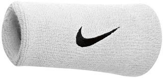 Nike Swoosh Double Wide Wristband White/Black OSFA