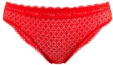 Thumbnail for your product : Stella McCartney Katie Kissing Geometric Lace Briefs - Red