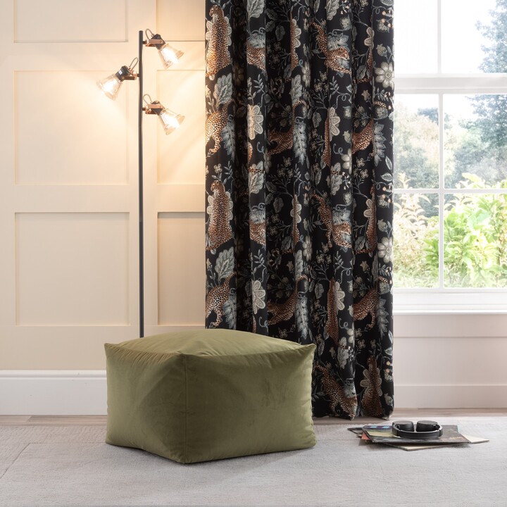 Dunelm Eliza Pouffe Olive ShopStyle Poufs