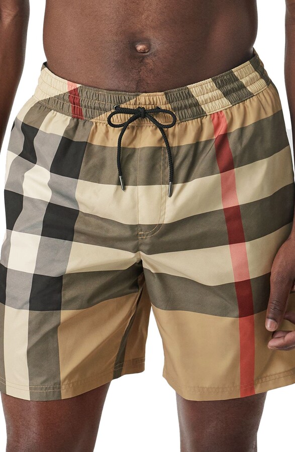 Burberry Guildes Check Swim Trunks - ShopStyle
