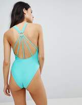 Thumbnail for your product : ASOS DESIGN Strappy Ring Back Swimsuit