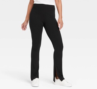 A New Day Women's High Waisted Split Hem Flare Leggings with Ribbed  Waistband Black M - ShopStyle