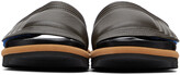 Thumbnail for your product : Dries Van Noten Khaki Leather Strap Slides