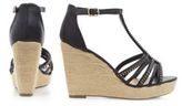 Thumbnail for your product : New Look Stone Chain Trim Strappy T-Bar Cork Wedges