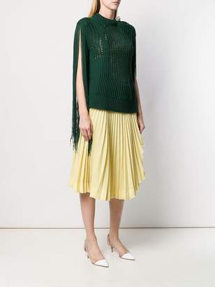 Calvin Klein fringed sleeve knitted top