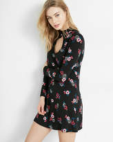 Thumbnail for your product : Express Floral Print Cut-Out Trapeze Dress