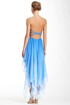 Thumbnail for your product : La Femme Beaded Strapless Hi-Lo Dress