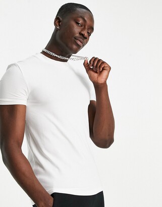 ASOS DESIGN muscle fit t-shirt with crew neck in white - WHITE - ShopStyle