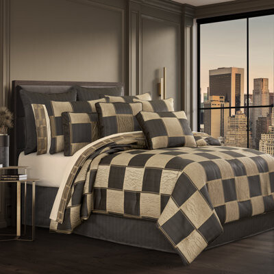 J Queen New York Brando Bronze 4Pc. Comforter Set Bronze