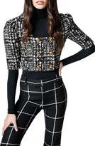 Thumbnail for your product : Smythe Plaid Double Breasted Cotton & Wool Blend Crop Jacket
