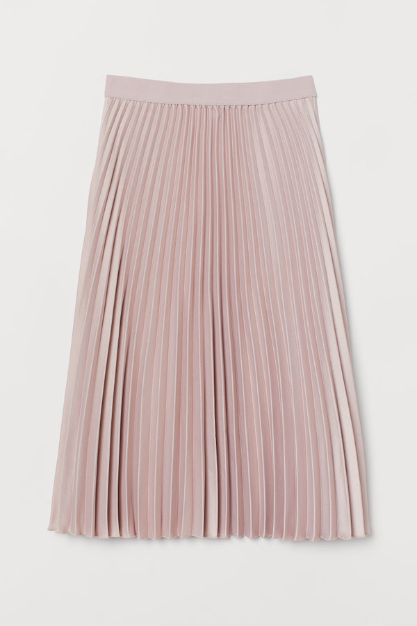 H&M Pleated Skirt Pink ShopStyle
