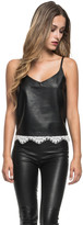 Thumbnail for your product : LAMARQUE - Cabria Leather Cami In Black With Ivory Lace Hem