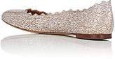 Thumbnail for your product : Chloé Women's Lauren Cracked-Foil Leather Flats - Silver