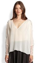Thumbnail for your product : Alice + Olivia Lace Paneled Silk Tunic