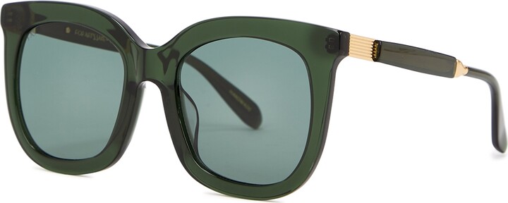 For Art's Sake Riverside Green Oversized Sunglasses One Size