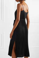 Thumbnail for your product : Vince Crinkled Plissé-crepe Midi Dress - Black