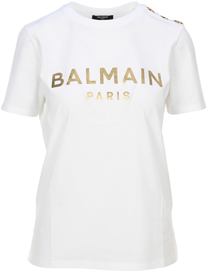 Balmain Logo Print T-shirt - ShopStyle